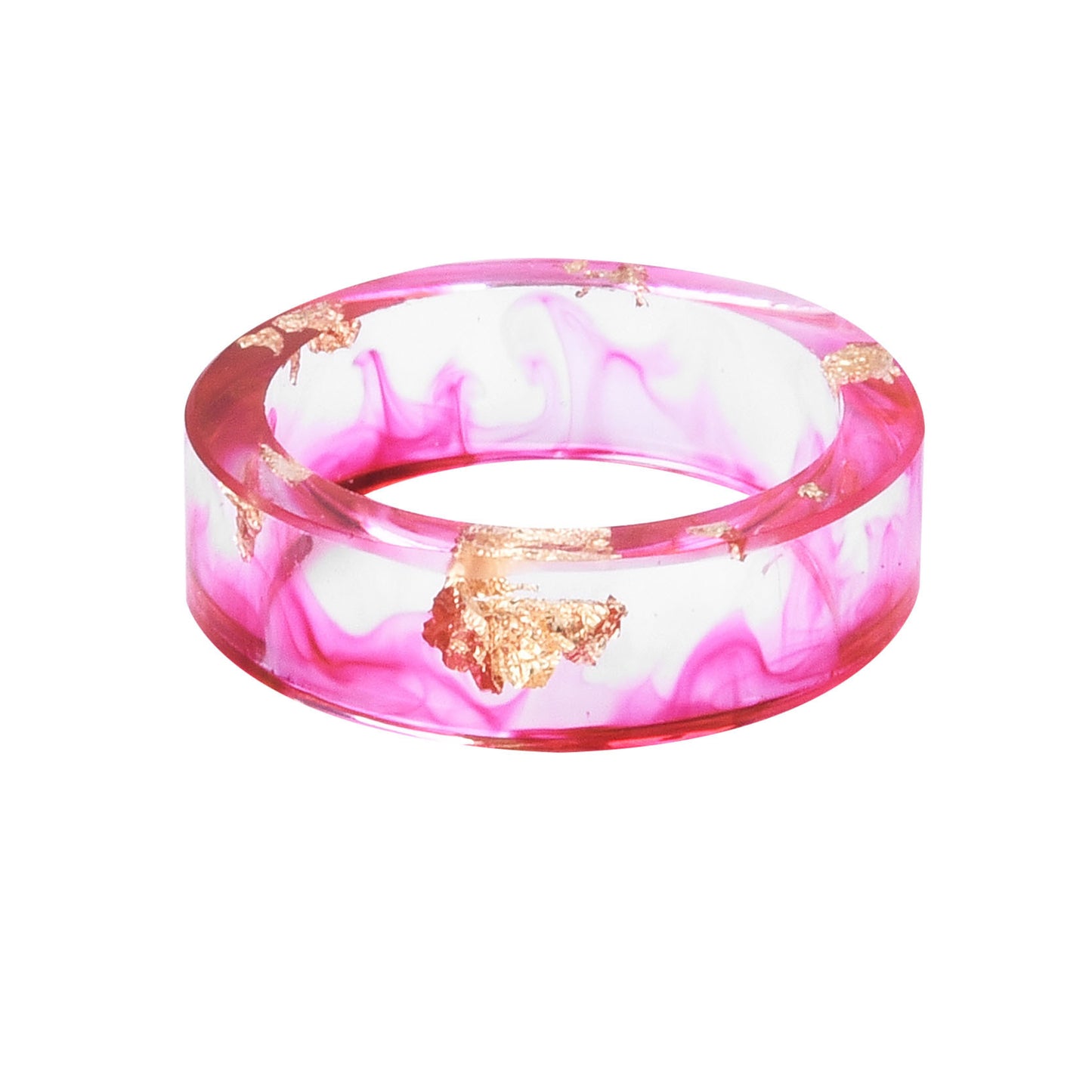 New dried flower resin ring Sen Xiao small handmade flower gold foil color Epoxy ring