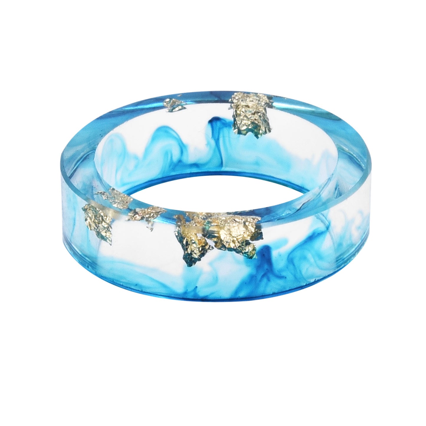 New dried flower resin ring Sen Xiao small handmade flower gold foil color Epoxy ring