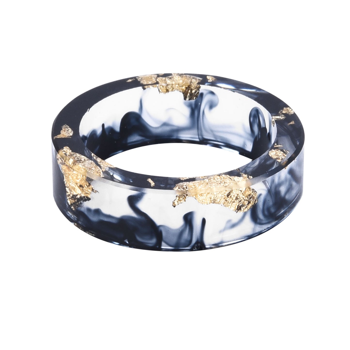 New dried flower resin ring Sen Xiao small handmade flower gold foil color Epoxy ring