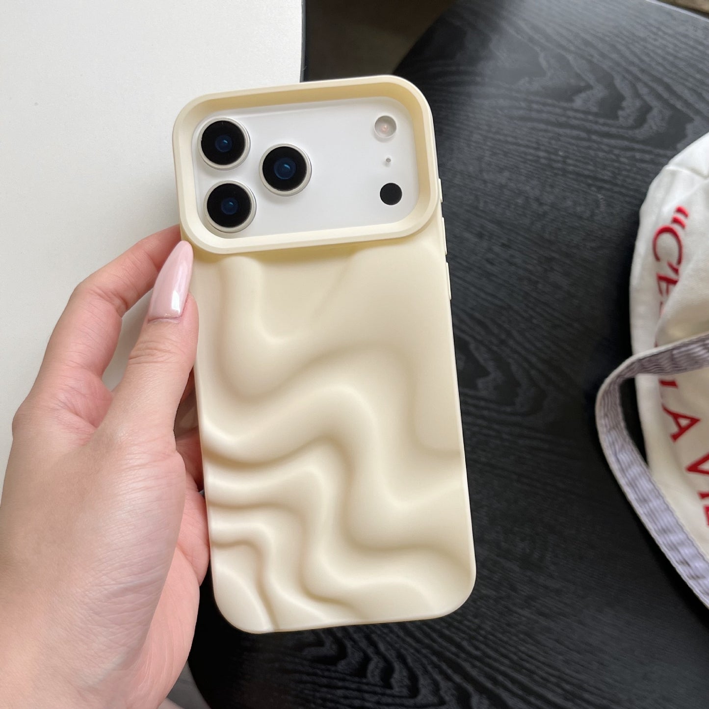 Creative Versatile Solid Color Irregular Wave Pattern Phone Case