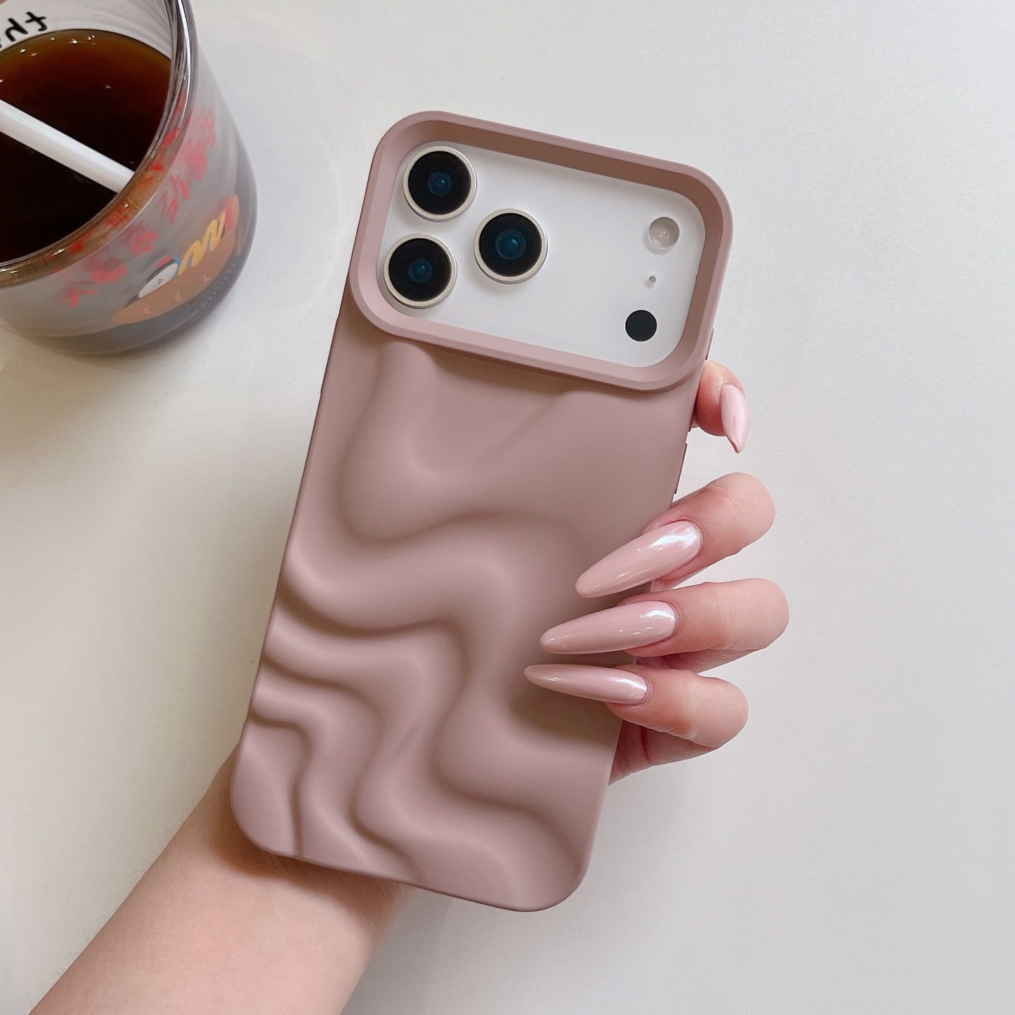Creative Versatile Solid Color Irregular Wave Pattern Phone Case
