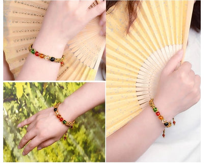 Color Rope Bracelet Five Color Glass
