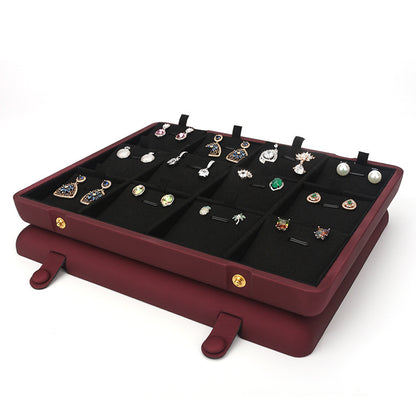 PU Leather Plate Jewelry Counter Ring Plate Necklace Bracelet Jewelry Display Stand