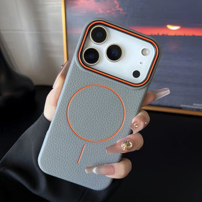 Applicable To 17Promax Phone Case Magnetic Ring Litchi Pattern 1615