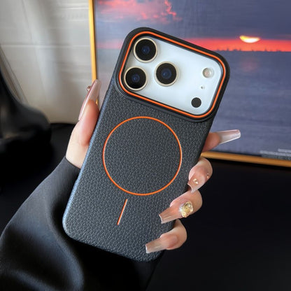 Applicable To 17Promax Phone Case Magnetic Ring Litchi Pattern 1615